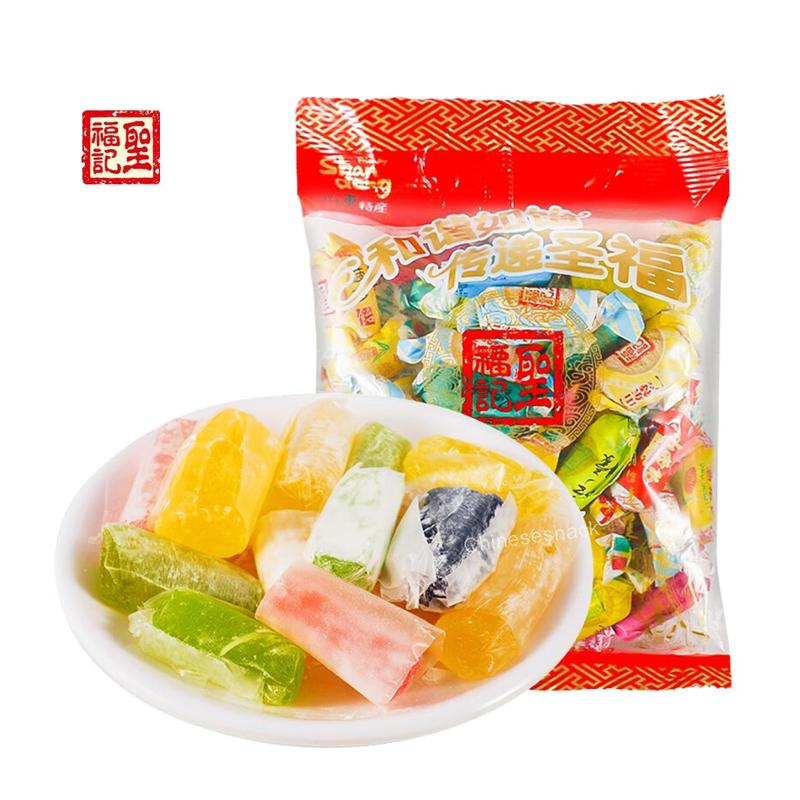500g Shengfuji Mixed-Fruit Sorghum Maltose Soft Candy Snacks Present Party Food