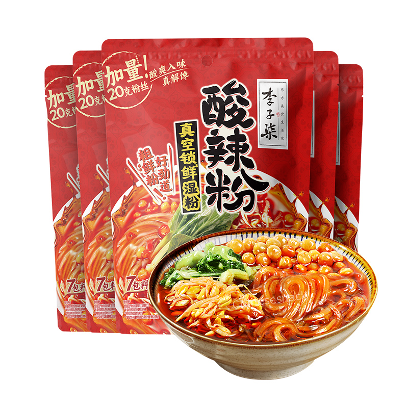 272g x 5 Chinese Famous LIZIQI Hot and Sour Instant Rice Noodles Soup 李子柒酸辣粉