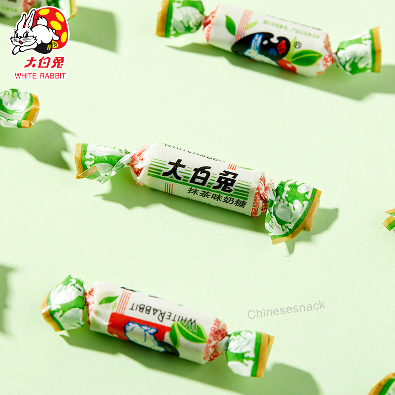 3 x 58g White Rabbit Matcha-Flavored Milk Candy Green Tea Creamy Candies Chewy