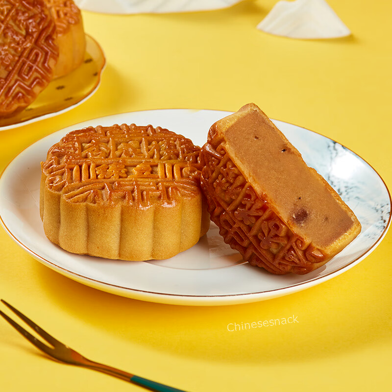 5 Pieces Xinghualou Mooncake Mung Bean Paste Chinese Moon Cakes 杏花楼绿豆蓉月饼 中国特产