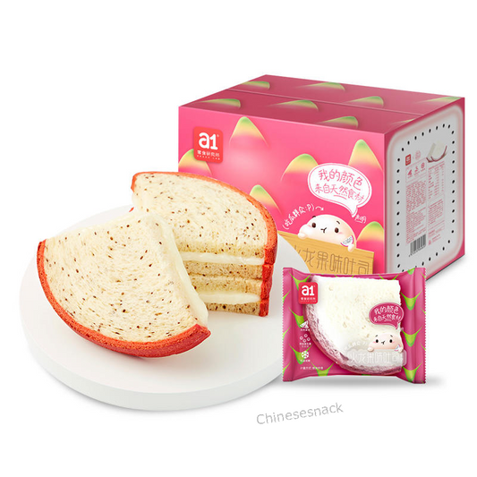 8 Pieces a1 PITAYA Shaped Colored Flavored Breads Toasts Sandwiches with Chia Seeds
