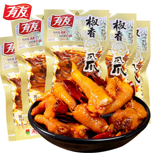 5 Youyou Chinese Spicy Chicken Feet Snacks Chinese Spicy Snacks 有友泡椒凤爪椒香味 中国特产