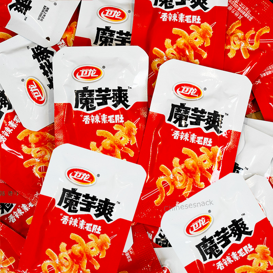 500g (about 29 small bags) Moyu Weilong Spicy Snacks Chinese Specialty 卫龙魔芋爽香辣味
