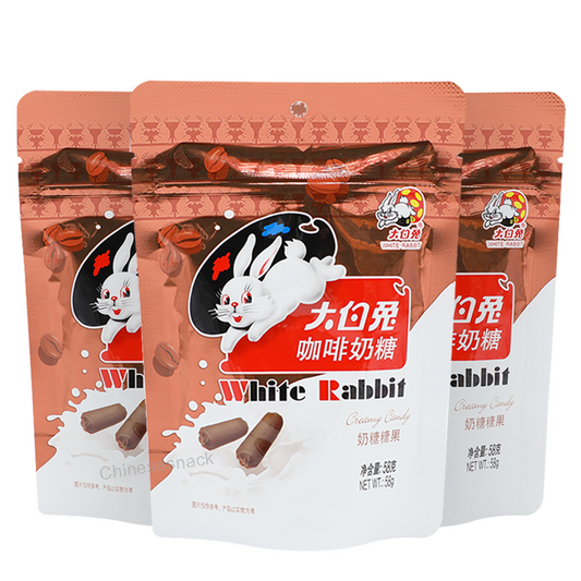 3 x 58g White Rabbit Coffee Milk Candy Creamy Chewy Bites Afternoon Pick-me-up