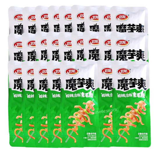 500g (about 29 small bags) Moyu Weilong Snacks Sour & Spicy Flavor 卫龙魔芋爽酸辣泡椒味