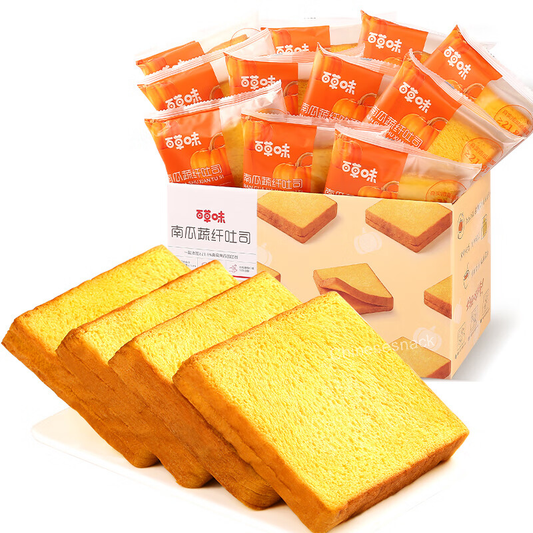 500g Baicaowei Pumpkin Vegetable Fiber Bread Toast Casual Snacks