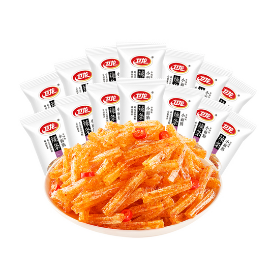 20 Small Bags Weilong Mini Latiao Small Hot Strips Sticks Spicy Snacks 卫龙辣条小面筋