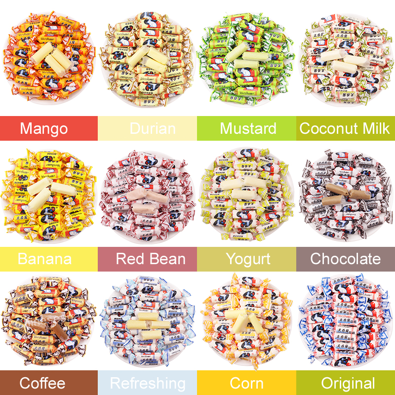 500g White Rabbit Milk Candy in 12 Flavors Snacks Present Gift Party Food
