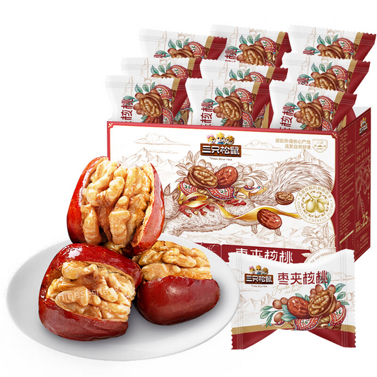 750g Three Squirrels Jujube with Walnuts Kernels inside Snacks 三只松鼠枣夹核桃 中国零食特产