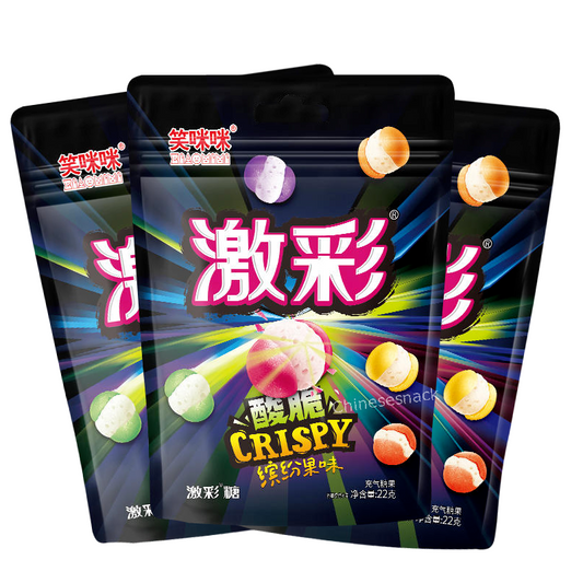 3 Bags Freeze Dried Fruit Flavored Rainbow Candy Crispy Candy Snacks
