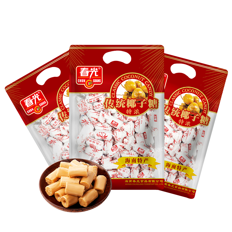 250g x 3 Chunguang Coconut Candy Hard Candy Chinese Specialty Snacks 春光传统椰子糖