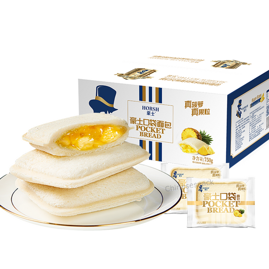 750g HORSH Pocketable Toasts Breads With Pineapple Grain inside Chinese Snacks