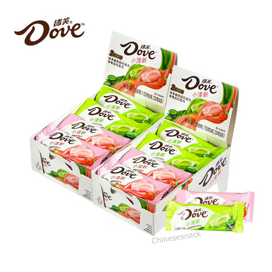 2 Boxes (32 Bars) Dove White Chocolate Candy Bars Matcha and Strawberry Flavors