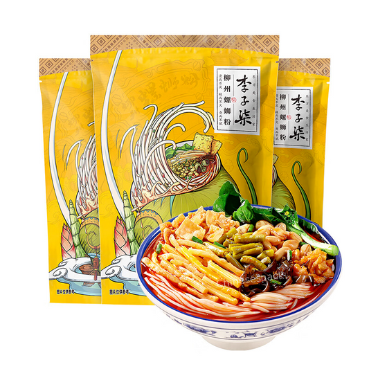 330g x 3 Chinese Famous LIZIQI Spicy Instant Rice Noodles Soup Meals 李子柒柳州螺蛳粉