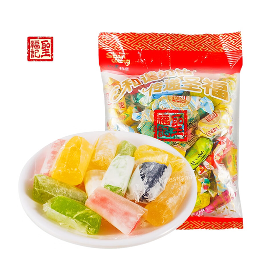 500g Shengfuji Mixed-Fruit Sorghum Maltose Soft Candy Snacks Present Party Food