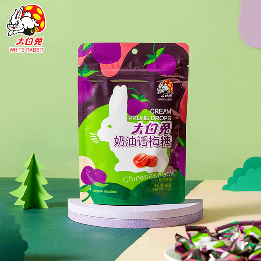 58g White Rabbit Classic Creamy Preserved Plum Candy Cream Prune Drops Snacks