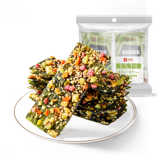 76.8g x 2 Bags Crispy Seaweed Slices with Dried Fruit Veg 良品铺子果蔬海苔脆