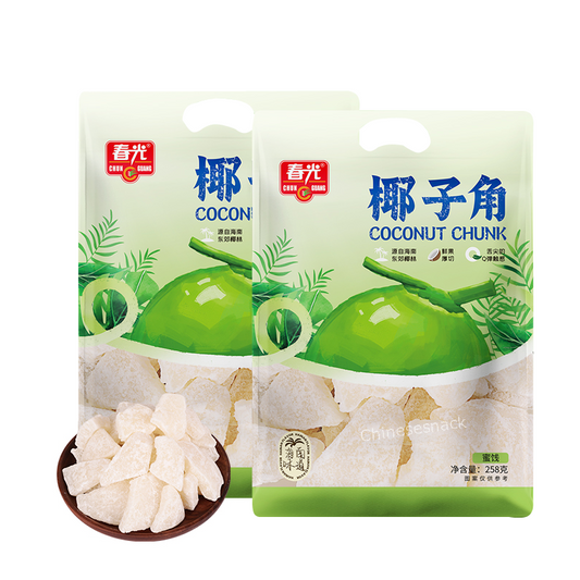 258g x 2 Chunguang Coconut Chunk Crispy Candy Snacks 春光椰子角