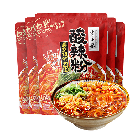 272g x 5 Chinese Famous LIZIQI Hot and Sour Instant Rice Noodles Soup 李子柒酸辣粉