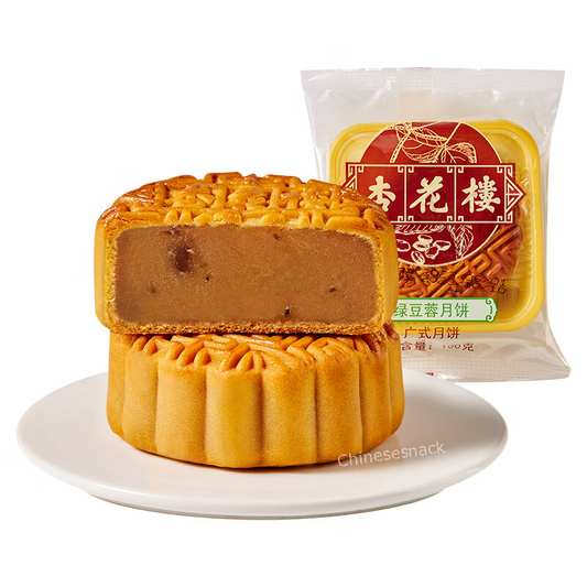 5 Pieces Xinghualou Mooncake Mung Bean Paste Chinese Moon Cakes 杏花楼绿豆蓉月饼 中国特产