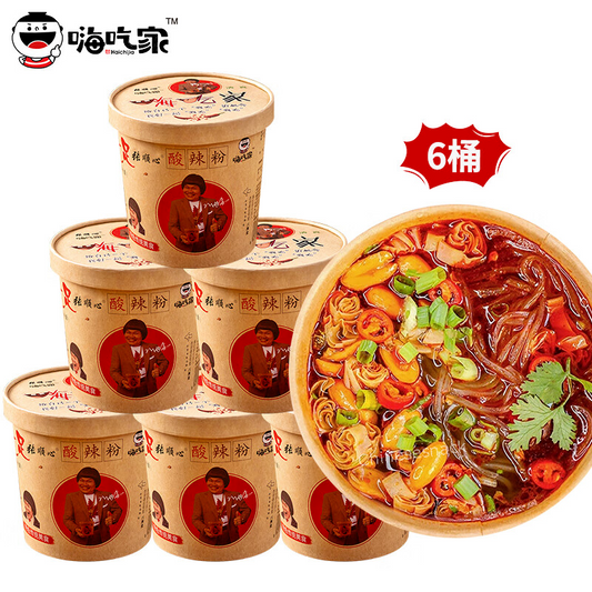 136g x 6 Bowls Chinese Haichijia Hot and Sour Instant Cup Rice Noodles 嗨吃家酸辣粉