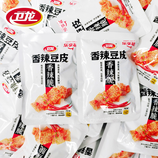 500g Chinese Weilong Spicy Bean Skin Spicy Slices Snacks 卫龙香辣豆皮