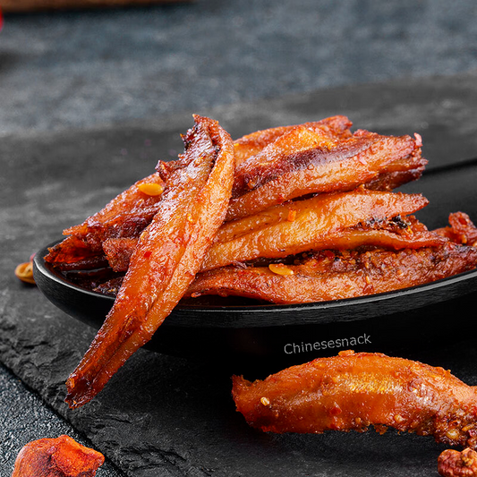 105g x 2 Bags Baicaowei Spicy Dried Little Fish Casual Snacks 百草味香辣味小鱼干小鱼仔