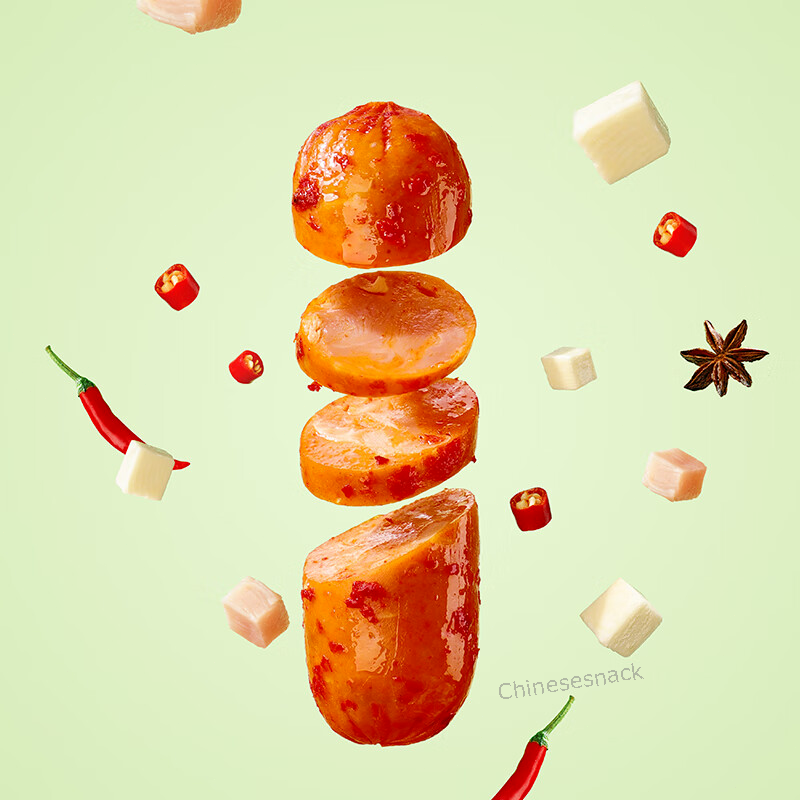 600g (20 Pieces) Bamboo Shoot Tips Chicken Sausages Hot Dog SPICY Snacks