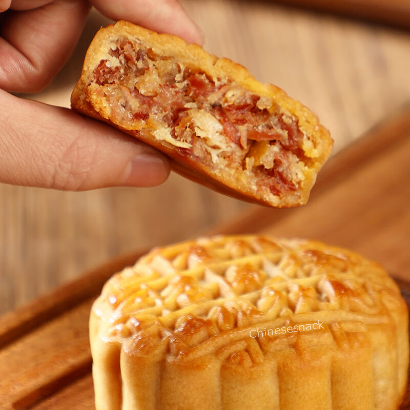 NEW TASTE! 5 Packs Xinghualou Mooncake Orange Spanish Hams Moon Cakes 杏花楼西班牙火腿月饼