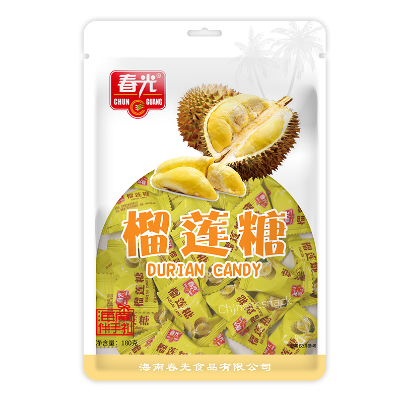 180g x 3 Chunguang Durian Candy Hard Candy Chinese Specialty Snacks 春光榴莲糖