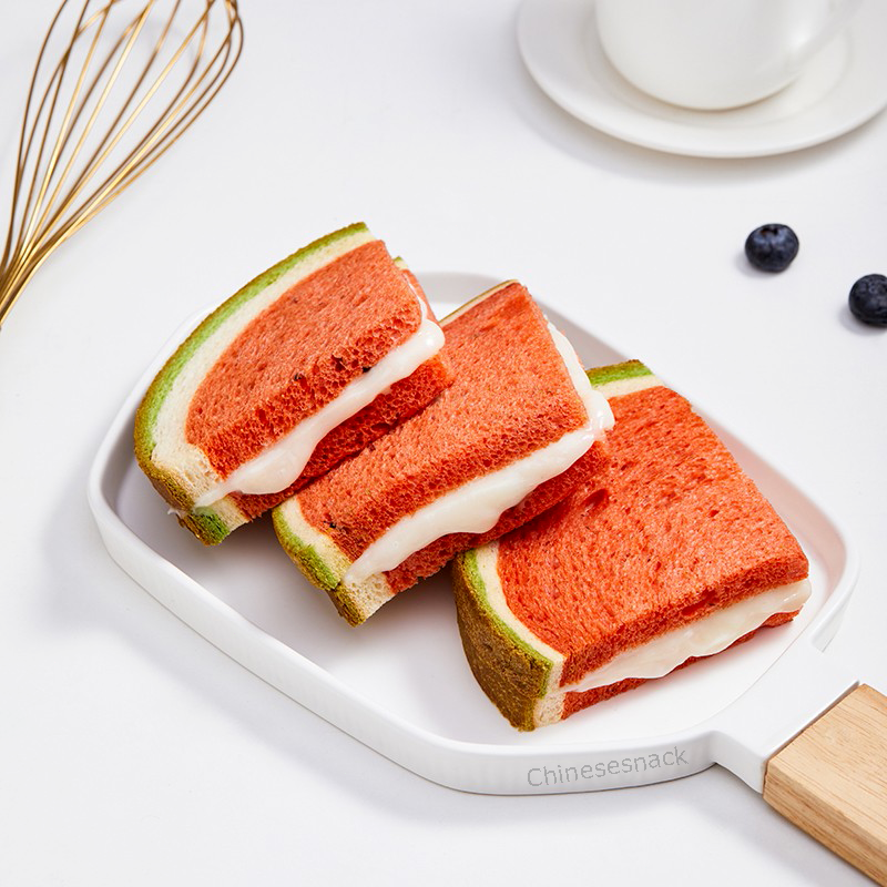 7 Pieces a1 WATERMELON Shaped Colored Flavored Breads Toasts Kid's Cute Gift Present