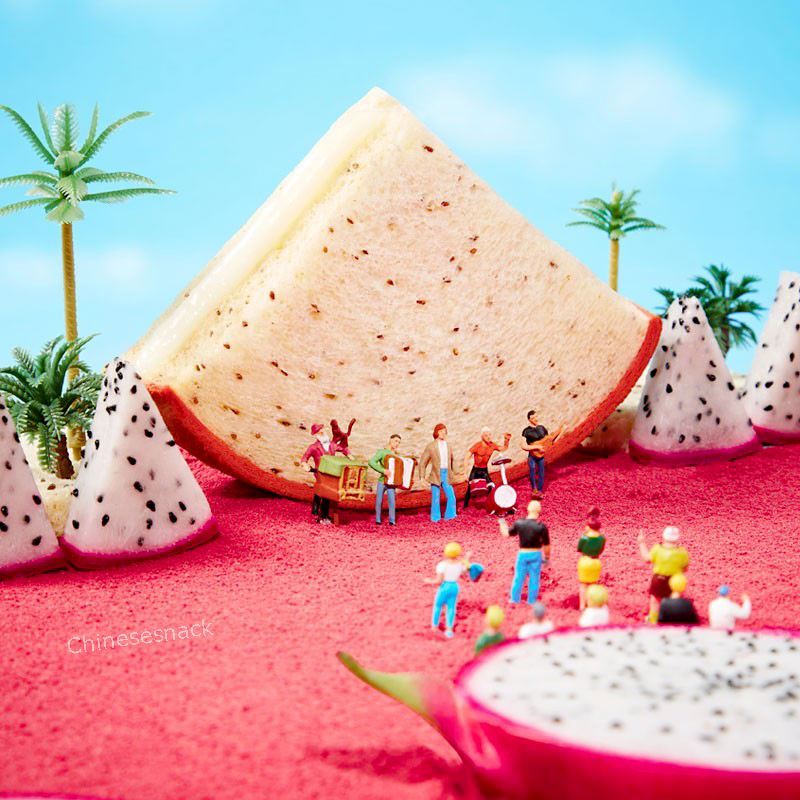 8 Pieces a1 PITAYA Shaped Colored Flavored Breads Toasts Sandwiches with Chia Seeds