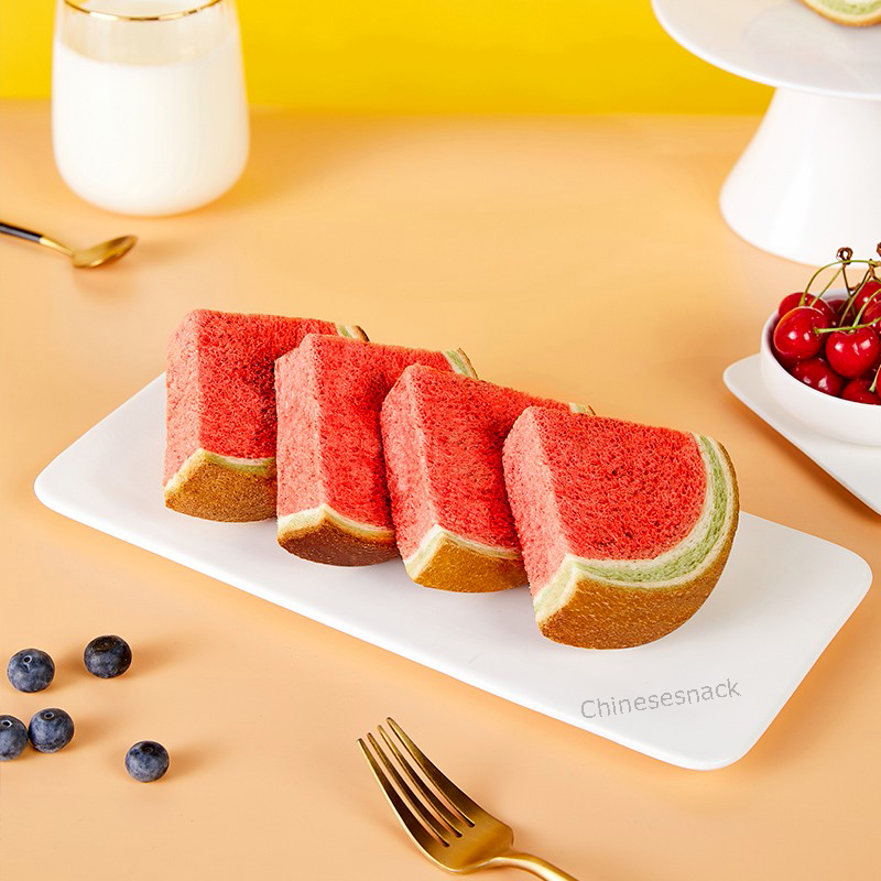 7 Pieces a1 WATERMELON Shaped Colored Flavored Breads Toasts Kid's Cute Gift Present