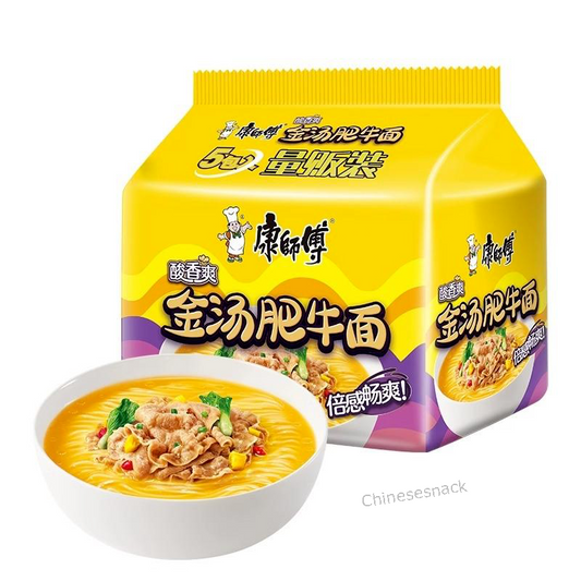 Kangshifu Chinese Instant Noodles Jintang Beef Noodle Quick Meals 康师傅金汤肥牛面