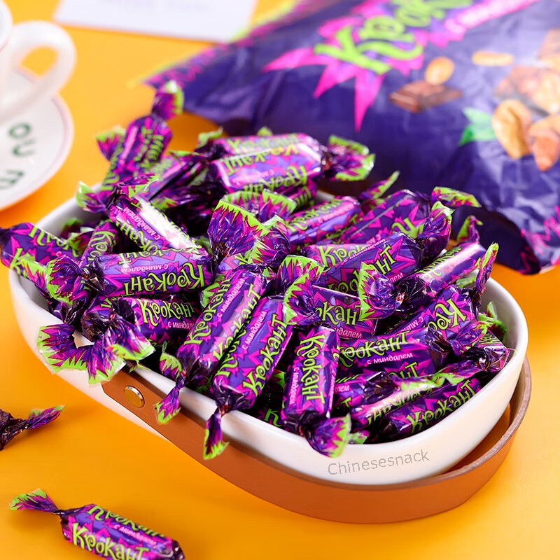 Kpokaht Chocolate Candy Bars with Nuts Sweet Snack Food Present 紫皮糖KDV巧克力糖果坚果夹心