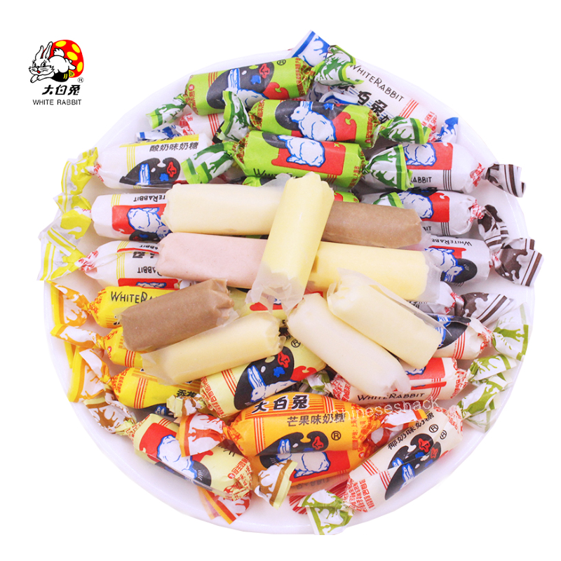 96 Pieces 12-Flavor Variety Pack White Rabbit Assorted Milk Candies Creamy Candy