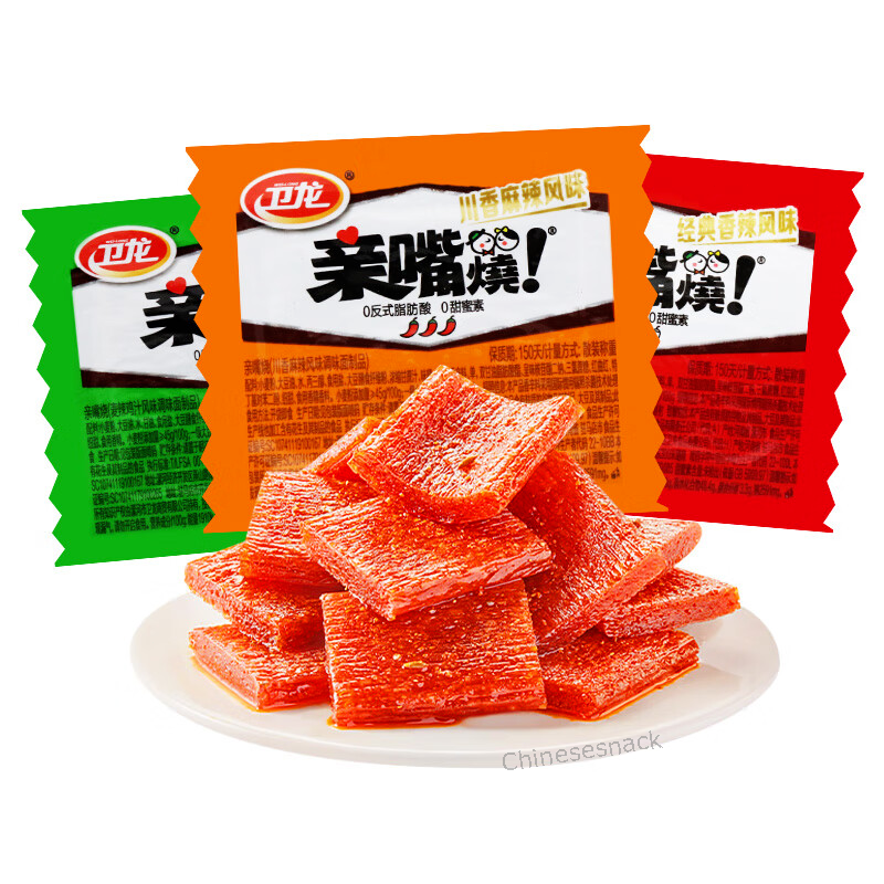 500g WEILONG Qinzuishao Kiss Burn Hot Slices Hotstrips Mixed Flavors 卫龙亲嘴烧混合口味