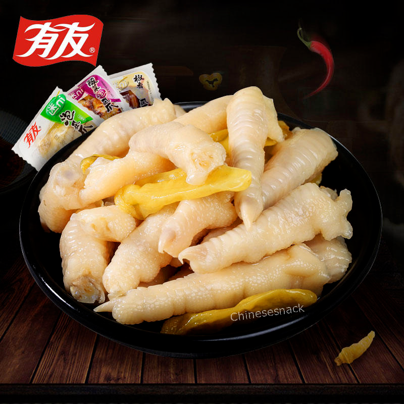 500g MIXED Flavors Youyou Pickled Chicken Feet Chinese Spicy Snacks 有友迷你泡椒凤爪混合味