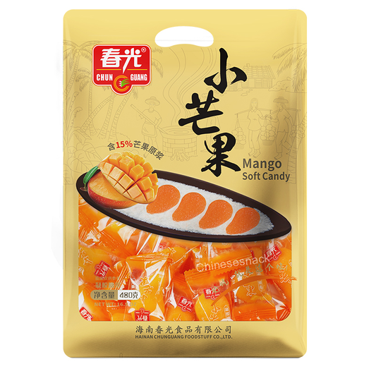 480g Chunguang Mini Mango Soft Candy Desserts Candies Chinese Snacks 春光小芒果软糖